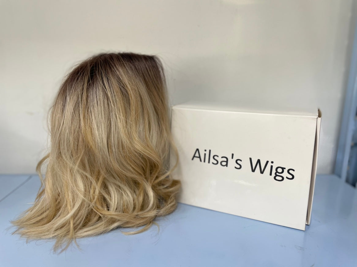 Ailsa's Wig Ash Blonde Wig for Women Glueless Synthetic Hair Light Blonde Wavy Wig