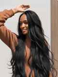 Lewis And Ailsa 13x4 Transparent Lace Front Body Wave Black Wig Pre Plucked Hairline