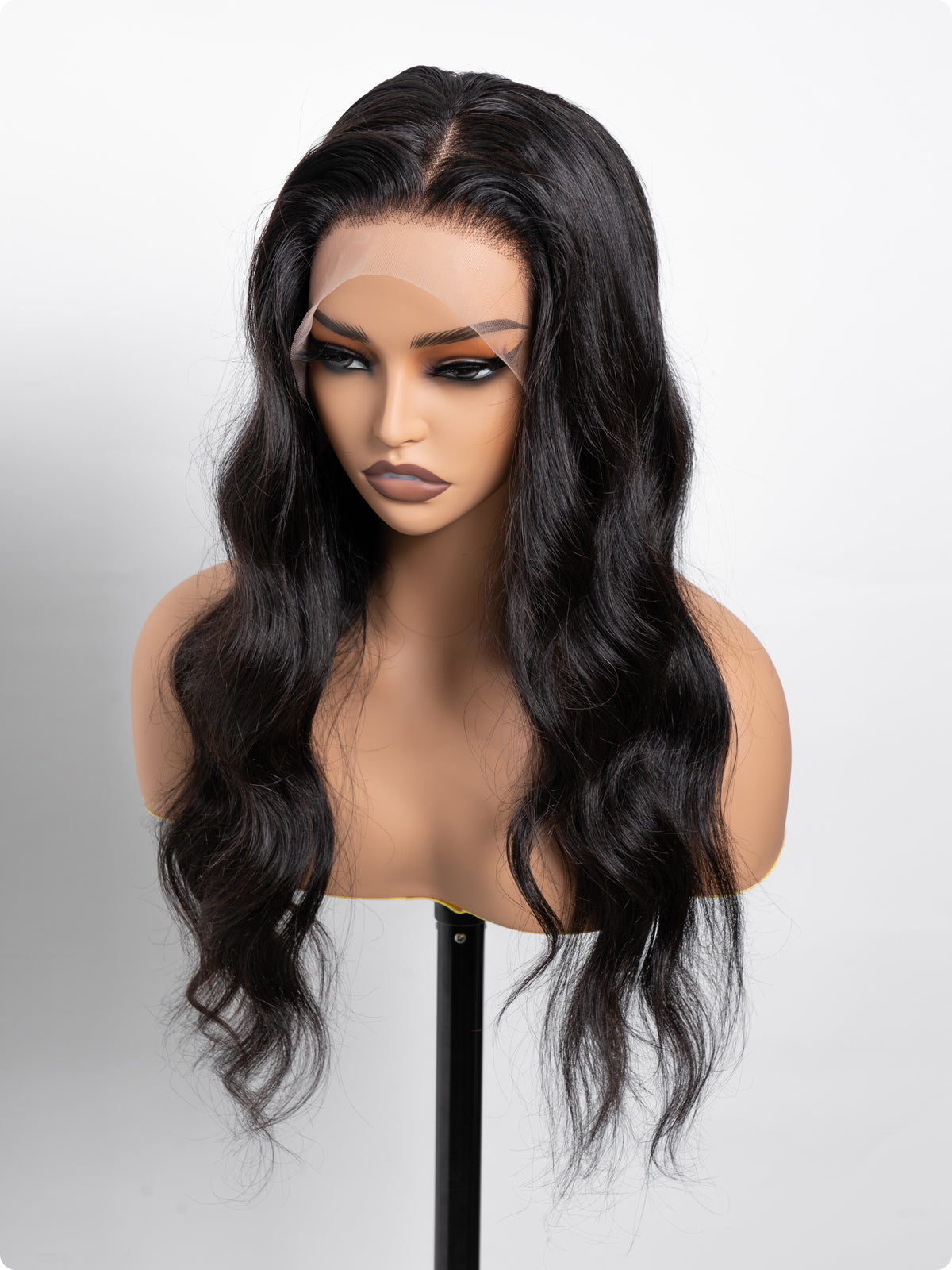 Lewis And Ailsa 13x4 Transparent Lace Front Body Wave Black Wig Pre Plucked Hairline